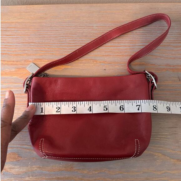 Coach Mini Bag Women's Red Leather Adjustable Strap Casual Bag with Hangtag - Picture 9 of 10
